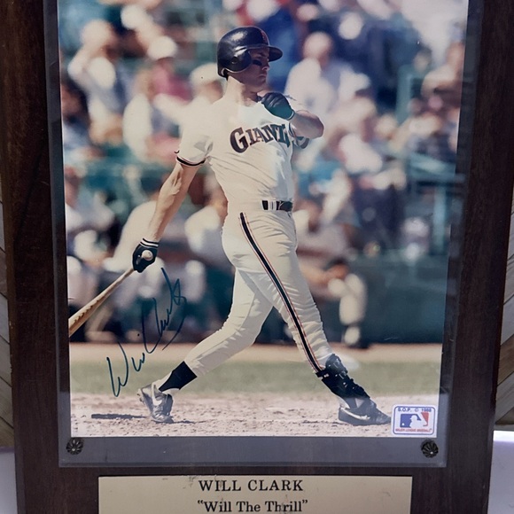 Will Clark aka “Will the Thrill”signed photo plaque